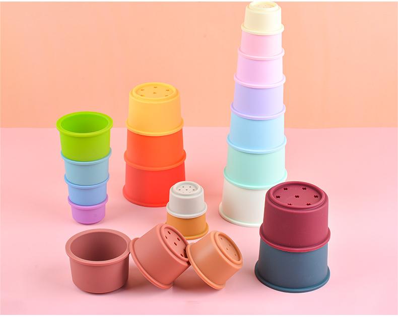 silicone stacking cups for baby, infant, toddler